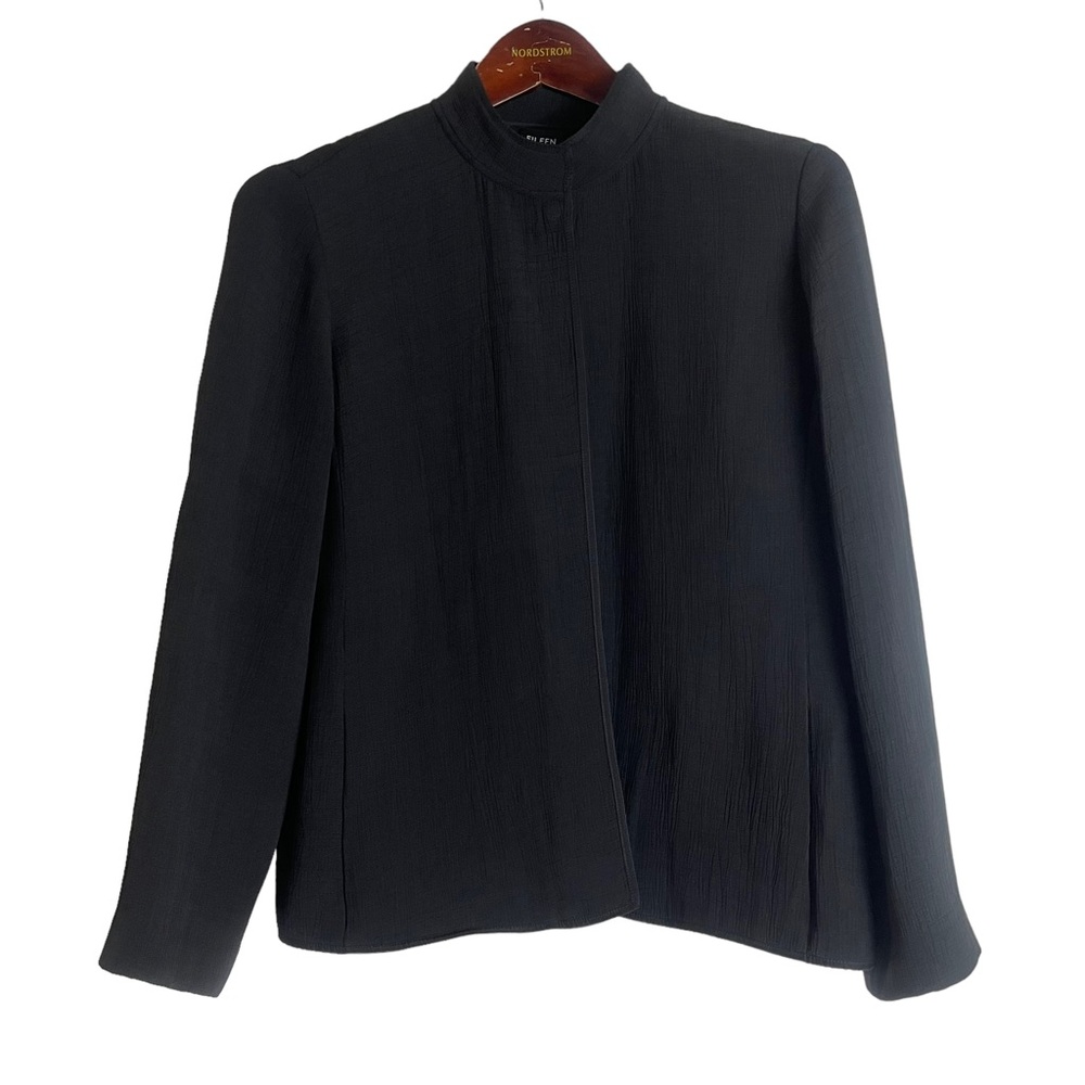 EILEEN FISHER Women’s Black Silk Blend Blazer Size Petite Medium Contemporary